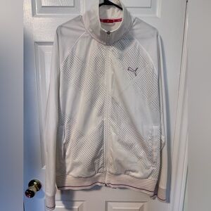 Puma Women's White and Purple Bomber Jacket